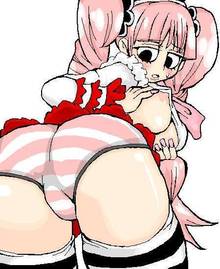 Toon sex pic ##000130309989 ass breasts female one piece pantsu perona pink hair twintails