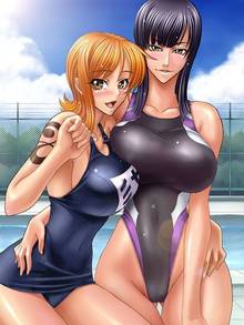 Toon sex pic ##000130187830 2girls ahe gao black hair blush breast press breasts color competition swimsuit day female female only highleg highleg swimsuit hips horny human kagami lewd lycra multiple females multiple girls nami nico robin one-piece swimsuit one piece open mouth orange hair outdoors pantyhose pool red hair school swimsuit shiny shiny clothes spandex swimsuit thighs tights utility pole spirit wide hips yuri