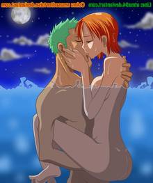 Toon sex pic ##0001301310100 amusedtortoise ass atma94 color female green hair hair human kissing male moon nami night nude one piece orange hair outdoors roronoa zoro side view straight water