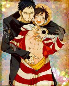Toon sex pic ##0001301293436 2boys abs black hair doctor earrings gay male male only medical monkey d. luffy multiple boys one piece scar tagme tattoo trafalgar law undressing yaoi
