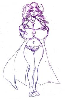 Toon sex pic ##0001301140541 female alvida bikini bikini top blush breasts gigantic breasts nipples one piece sketch wide hips
