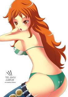 Toon sex pic ##0001301514325 back view bikini brown eyes clothes color female female only hair human level257 long hair nami one piece orange hair solo