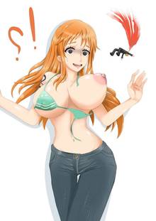 Toon sex pic ##0001301109789 female blush breasts nami nipples one piece sanji tattoo thigh gap wardrobe malfunction