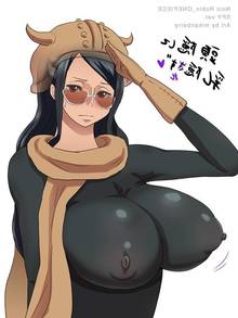 Toon sex pic ##0001301537771 black hair breasts large breasts long hair mikanberry nico robin nipples one piece pixiv manga sample sunglasses translation request