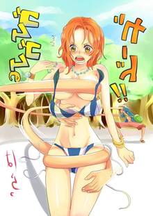 Toon sex pic ##000130928930 female blush groping molestation monkey d. luffy nami one piece one piece film: strong world stretching arms