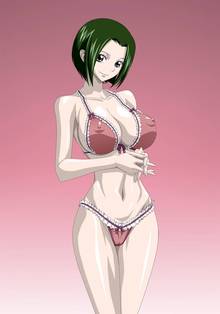 Toon sex pic ##0001301275431 female cleavage female green hair lingerie makino nel-zel formula one piece short hair smile tagme