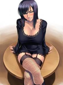Toon sex pic ##0001301496619 black hair black panties blush cleavage clothed erect nipples fishnets garters kagami large breasts nico robin not porn one piece sitting smiling