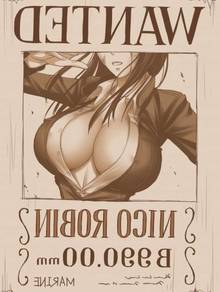 Toon sex pic ##000130743363 breasts bursting breasts cleavage erect nipples huge breasts long hair mosha nico robin one piece open clothes open shirt sepia solo wanted