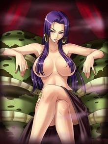 Toon sex pic ##000130681290 alternate hair color boa hancock breasts censored convenient censoring crossed legs earings earrings hair over breasts jewelry kagami large breasts legs crossed long hair nipples one piece purple eyess purple hair salome (one piece) sitting snake topless