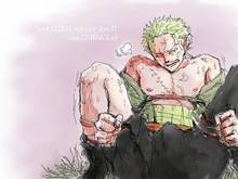 Toon sex pic ##000130654824 1boy bondage bound ankles bound wrists bulge color colour green hair human human only male male only malesub one piece rope roronoa zoro scar single single male solo male topless wrists to ankles