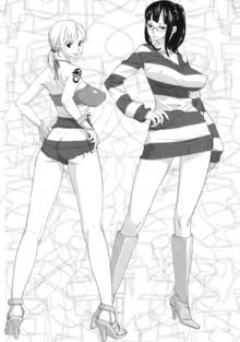 Toon sex pic ##000130542618 ass bobobo breasts highres large breasts long breasts monochrome nami nico robin one piece one piece: strong world one piece film: strong world tight tight clothes
