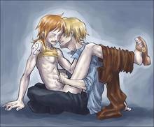 Toon sex pic ##000130436498 2boys blonde hair male male only multiple boys nami one piece orange hair penis rule 63 sanji sex tattoo yaoi