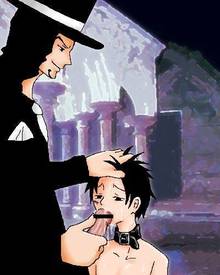 Toon sex pic ##000130426332 collar male male only malesub monkey d. luffy monkey d luffy one piece rob lucci tagme yaoi