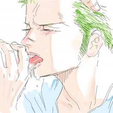Toon sex pic ##0001301350797 cum eyes closed gay green hair male only one piece oral roronoa zoro tongue yaoi
