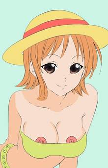 Toon sex pic ##0001301313749 breasts color female female only front view hair hat human iron93man nami nipples one piece orange hair solo tagme